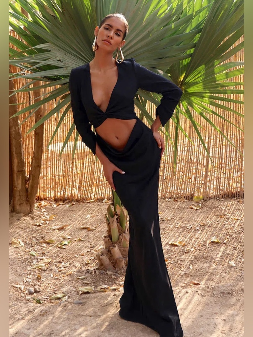 Rat & Boa Costello Dress Black Long Maxi Small Noir Trendy Rare Formal Sexy